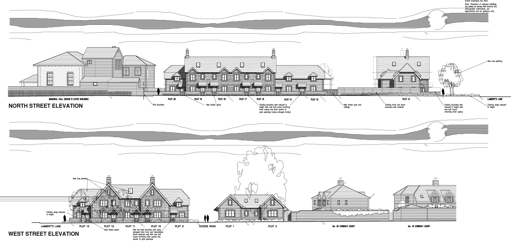 Midhurst Housing and Flats elevations by KHA Architects.